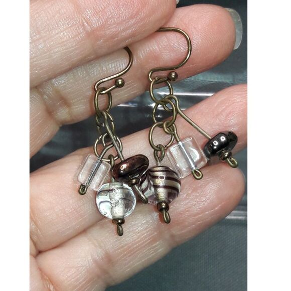 bohemian earrings 146# Darling Bohemian Antique.Bronze Hooks Antique.Bronze boho - Picture 2 of 4